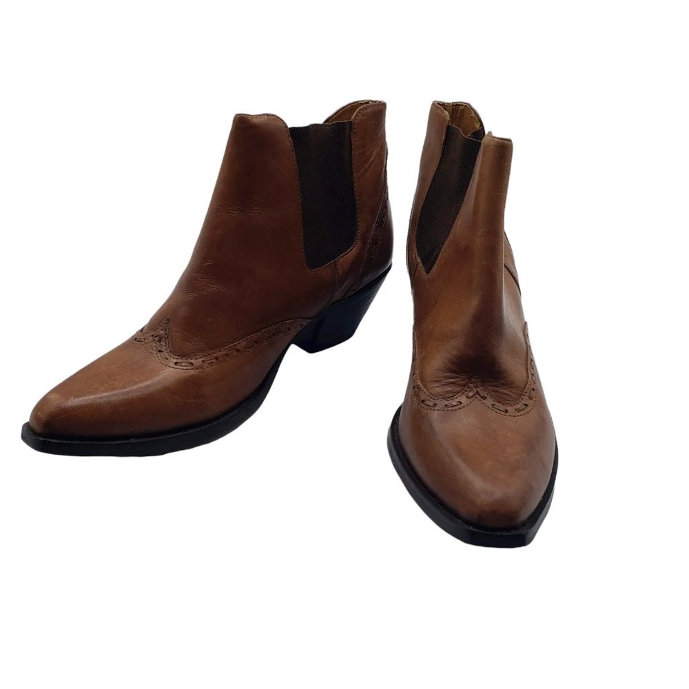 Durango RD252 Women's Brown Leather Cowboy Style Ankle Boots Size 6.5M - Picture 3 of 8